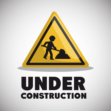 worker under construction place vector illustration