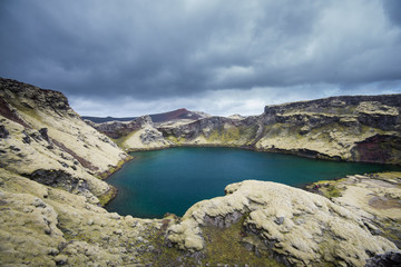 Fototapeta na wymiar Laki craters or Lakagígar is a volcanic fissure in the south of Iceland