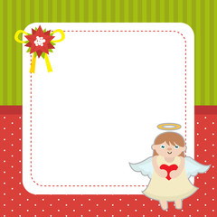 Christmas card template with angel.