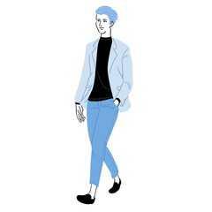 街中を歩く若い男性