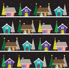 Christmas town with christmas tree background.