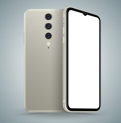 Smartphone mockup vector illustration for technology advertising element and easy place demo on screen.