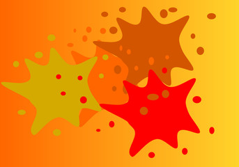 abstract orange background with stars
