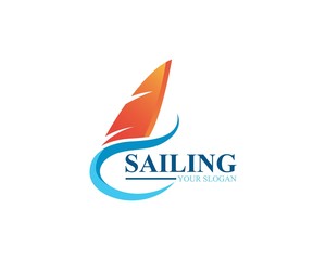 Sailing ship logo template vector icon illustration design