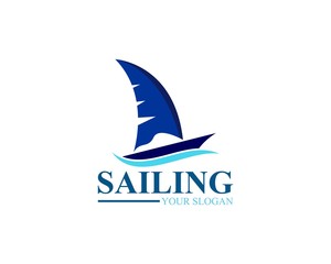 Sailing ship logo template vector icon illustration design