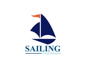 Sailing ship logo template vector icon illustration design