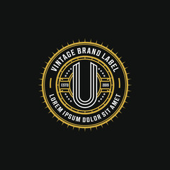 Vintage logo design for brand label - food drink