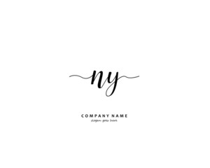 NY Initial handwriting logo vector	