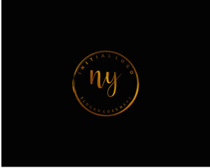 NY Initial handwriting logo vector	