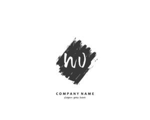 NV Initial handwriting logo vector	