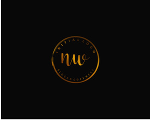 NW Initial handwriting logo vector	