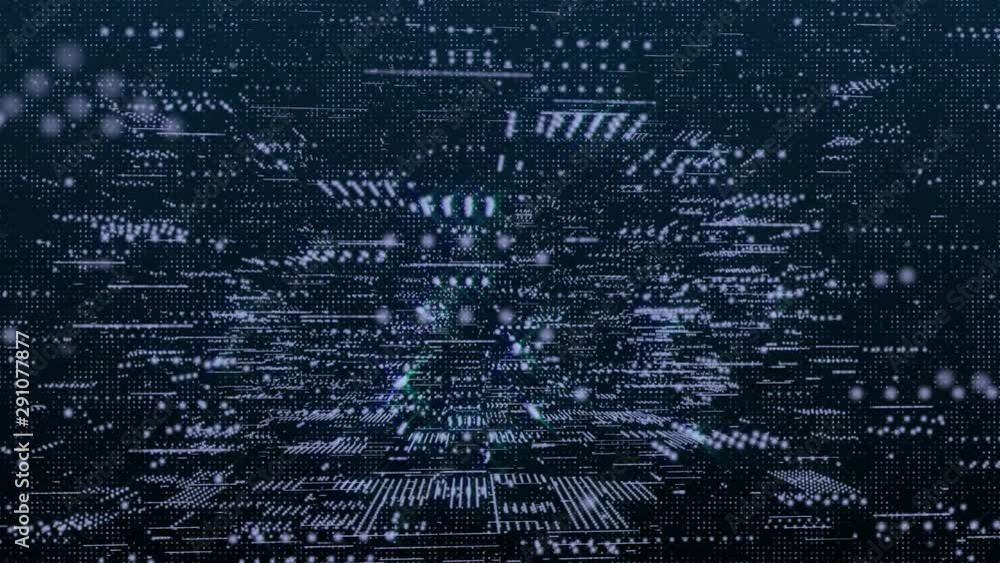 Aufkleber futuristic 3d footage virtual reality hologram rendering network communication concept. 4k motion gr