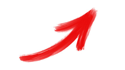 Obraz na płótnie Canvas red paint arrow vector abstract brush
