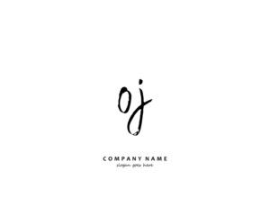 OJ Initial handwriting logo vector	