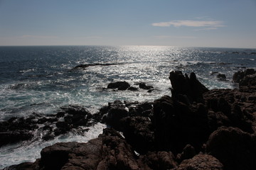 rocks and the sea in Algarrobo Chili