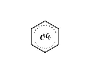 OA Initial handwriting logo vector	