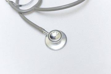 Fototapeta na wymiar Medical stethoscope isolated on white background.