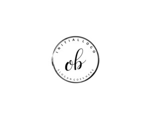 OB Initial handwriting logo vector	