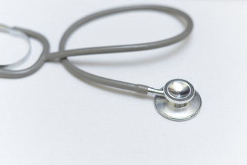 Medical stethoscope isolated on white background.