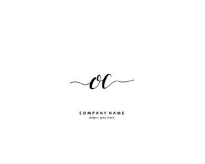 OC Initial handwriting logo vector	
