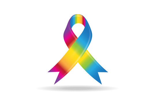 Rainbow LGBT ribbon logo vector image