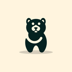 Bear Panda Silhouette Creative Icon Logo Design Template Element Vector Illustration