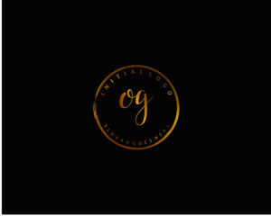 OG Initial handwriting logo vector	