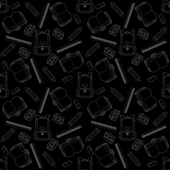 seamless background with school supplies 