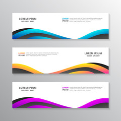 Fototapeta premium Business Banner Template, Layout Background Design, Corporate Geometric web header or footer in gradient color