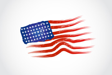 Grunge USA flag logo vector