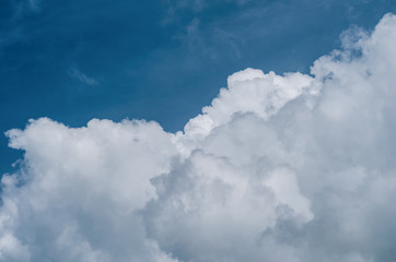 atmospheric clouds of white color in the blue sky