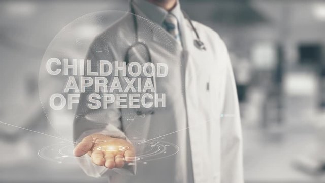 Doctor holding in hand Childhood Apraxia of Speech