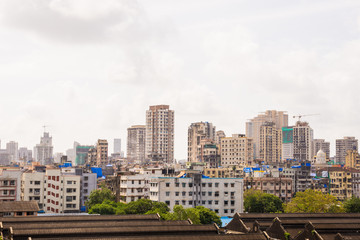 Obraz premium Downtown view of India's economic city Mumbai from top of a building. Mumbai is metro busiest city in India.
