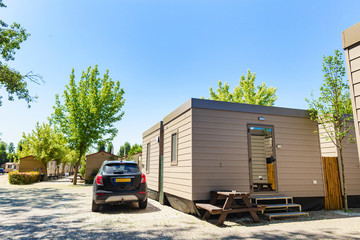 Naklejka premium Car camping in Italy in summer