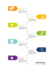 Infographic design with 7 step, Infographic business concept, Flow, Chart, Presentation