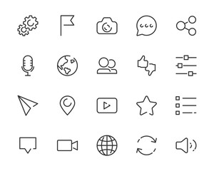 Fototapeta premium set of web icons, application, app, social media, simple icons
