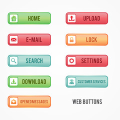 Set colorful web buttons flat graphic design for your best business website