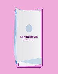 Modern vector abstract banner with frame style grunge white and blue and pink color 