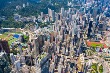 Top view of Hong Kong city