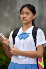 An Offended Student Teenager School Girl