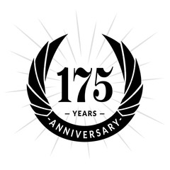 175 years anniversary celebration logotype. Elegant anniversary design. One hundred and seventy-five years logo.