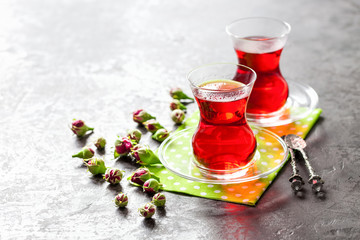 Red herbal and fruit tea