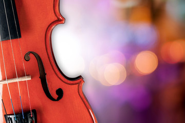 Violin on the beautiful background. © chaophrayaart