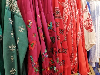  blouses with embroidery in different colors