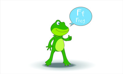 frog cartoon with F alphabet