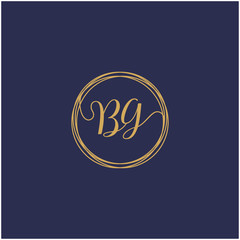 BG Initial Handwriting logo template, Creative fashion logo design, couple concept -vector
