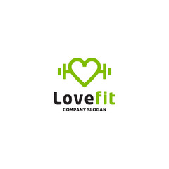 love fitness logo design. vector