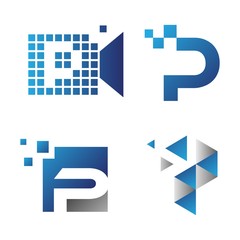 Set pixel letter P for your best business company symbol