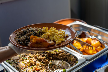 Delicious traditional breakfast from Costa Rica - Gallo Pinto-