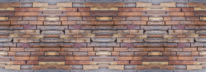 Panorama wood wall background. Abstract wooden texture banner with copy space for text or wallpaper.